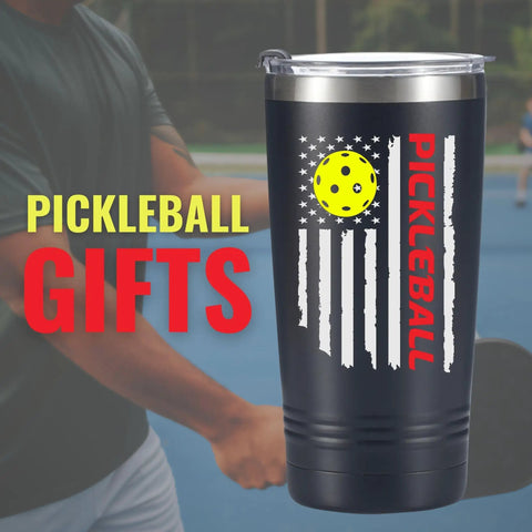 Dope 20 Oz Travel Tumbler For Pickleball Crew sleek insulated drinkware; black with pickleball design, perfect for game day essentials.