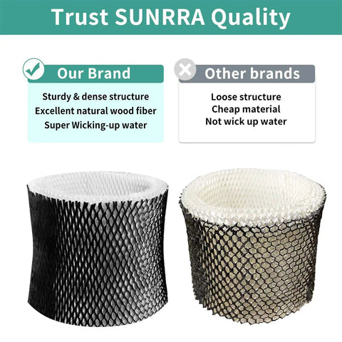 Comparison of Long Lasting Humidifier Filter Replacement Fits Sunbeam SCM1746 SCM1745 HWF64 BWF64 Holmes Bionaire vs other brands
