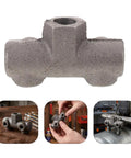 Built Tough Cast Iron Air Compressor Four Way Manifold Block With One Half Inch And One Quarter Inch Female Threads