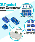 72 Piece Blue PCB Screw Terminal Block Connector Set With 5mm Pitch 2 Pin 3 Pin 4 Pin For Circuit Boards 300V 10A 26 To 14 AWG