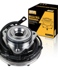 Beefy Front Wheel Bearing Hub Assembly 5 Lug With ABS Fits 2006 2010 Ford Explorer, 2007 2010 Explorer Sport Trac, 2006 2010 Mercury Mountaineer Replaces Worn Hubs And Cuts Noise For A Smooth Quiet Ride - product image showing the hub and packaging