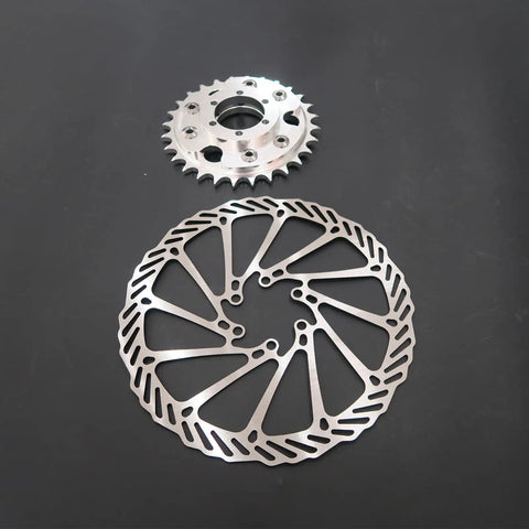 Disc Brake Rotor 160mm With Adapter And 28T Sprocket Kit For Gas Powered Bicycle Engines 48cc 66cc 80cc YD100 6061 Aluminum Construction