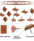 30 Piece Drawer Glide Set With Square Nail-On Plastic Drawer Slides 17x12 Mm, Transparent Storage Box Included, Dresser Repair Kit For Fixing Drawers And Restoring Smooth Sliding Motion On Furniture (Brown) close-up of brown plastic slides with nail pins