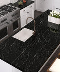 Wide Black Marble Countertop Contact Paper Waterproof Glossy Marble Wallpaper Peel And Stick 32 Inch Wide By 354 Inch Long Self Adhesive