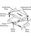 Diagram of Hands Free Through-Hole Soldering Jig For PCBs And Breadboards CSJ-1 Conforming Fixture showing components labeled.