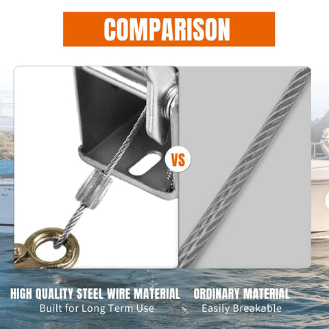 600 Lb Hand Winch For Trailers And Boats, Beefy Heavy Duty Manual Crank Winch With 23 Ft Steel Cable, Boat Trailer Towing And ATV Hauling, Durable Rope Gear For Easy Load And Unload. steel cable comparison