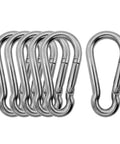 Outmate 2.76-in marine-grade 316 stainless steel carabiners, pack of 6, silver, heavy-duty outdoors clips