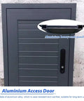 Slick Gray Access Panel For Drywall Walls Rock Solid Aluminum Honeycomb Build waterproof latch for access to ducts and pipes.