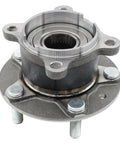 Front view of Rear Left And Right Wheel Bearing And Hub Assembly For Mazda 3 2.5L AWD 2019 Through 2025 And CX 30 2.5L AWD 2020 Through 2025 Premium Replacement With Sealed Bearings For Smooth Quiet Reliable Drivetrain Performance.