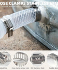 150 Piece Stainless Steel Hose Clamp Kit One Quarter To One Half Inch Adjustable Worm Gear Clamps with hose