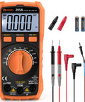 Digital Multimeter TRMS 6000 Counts Auto Ranging DMM With NCV Backlight And Flashlight, orange casing with leads and batteries