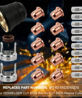 24pcs Plasma Cutting Torch Consumables Kit With Heat Resistant Copper Electrodes And Hafnium Tip Plus Stainless Steel Nozzles For Durable IPT40 Cutter Performance including electrodes and fittings.