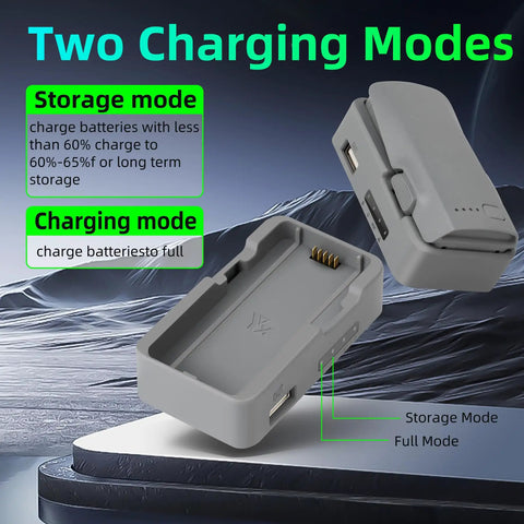 Two charging modes of Usb Battery Charger For Neo 2 Drone Single Charging Hub Fast Charge Station displayed