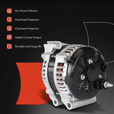 Rugged Alternator For Jeep Cherokee KL Series 2014-2022 3.2L V6 12V 180A With 6 Groove Decoupler Pulley Replacement Part