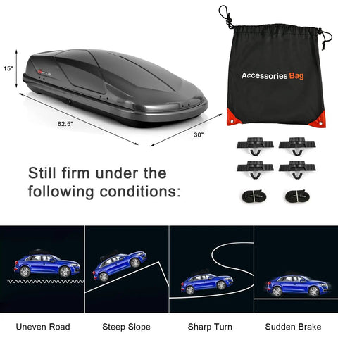 Rock Solid Rooftop Cargo Carrier Hard Shell Waterproof Gear Box Featuring Dual Side Opening Secure Key Lock Aerodynamic Quiet Ride Design Handles Hella Loads Without Skipping A Beat For Ultimate Road Trip Freedom