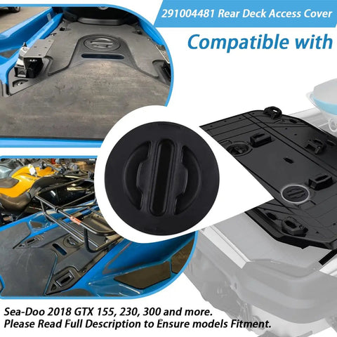 Boss Quality Rear Deck Access Cover For Sea Doo Gtx 155 230 300 showing installation area and detailed design in fresh black finish.