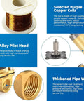 Brass 12V DC Solenoid Valve One Half Inch Normally Closed Pneumatic Valve For Water Air Gas Fuel Oil components overview