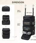 Multi Layer Travel Closet Organizer Bag For Luggage Packing With Hook Design black with adjustable compartments dimensions