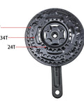 Beefy Universal Square Crank Set 42 34 24T For Mountain Bikes 170mm Arm, showing detailed triple chainrings.