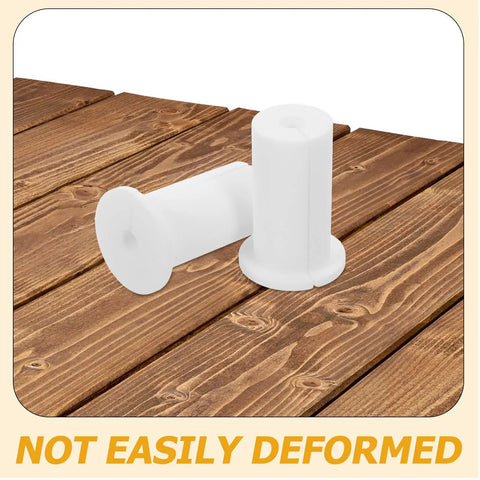 Get These Cool Silicone Wall Hole Plugs To Block Dirt And Water! Perfect 4 Pack For 25mm Cables Makes Home Improvement Super Easy With Gray And White Look. White silicone wall hole plugs on wood surface, 25mm cable grommets