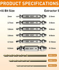 Damaged Screw Extractor Kit Must Have for Stripped Rusty Screws 9 Piece Set From ACIRNS With HSS 4341 Extractors sizes from 2mm to 6.2mm