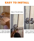 Installation steps for the Swing Bar Door Lock Latch With A Three Seven Eighths Inch Bar Length For Front Doors Keeps Door Slightly Ajar For Visibility And Ventilation Child Safety Guard Reinforcement Lock Hardware For Extra Security And Easy Install.