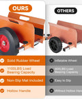 Heavy Duty Panel Dolly For Drywall Doors And Steel Panels Handles Up To 1100 Lbs 16 By 16 Inch Platform with solid rubber wheel