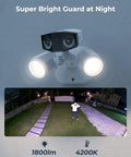 Slick 4K PoE Outdoor Security Camera Duo With Tough Built In Led Floodlight captures night footage of driveway with clear details.