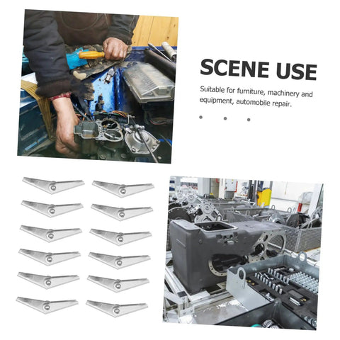 12-Piece Galvanized Iron Toggle Bolts With Wings For Drywall And Hollow Walls, displayed with machinery and automotive repair use