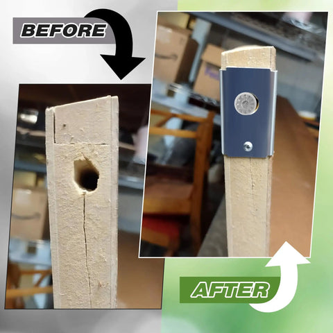 Before and after of 4 Pack Bifold Door Hardware Repair Kit for One and Seven Eighths Inch Wood Doors and Seven Sixteenths Inch Pivot Holes