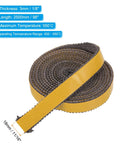 PATIKIL wood stove gasket, 98 inches long, flat graphite-fiberglass self-adhesive, black.