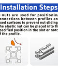 Installation steps for 20 Pack Beefy Heavy Duty T Nut With Ball Spring For Aluminum Extrusion 5 16 18 Thread Zinc Plated Steel Roll