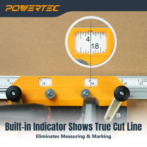 Rock Solid Circular Saw Guide Rail System For Dead Straight Rip Cuts On Plywood And Sheet Panels Universal Edge Track Jig built-in indicator shows true cut line.
