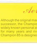 Box of Aeronca Champion Balsa Model Airplane Kit with 24-inch wingspan, featuring product image and details on yellow background.