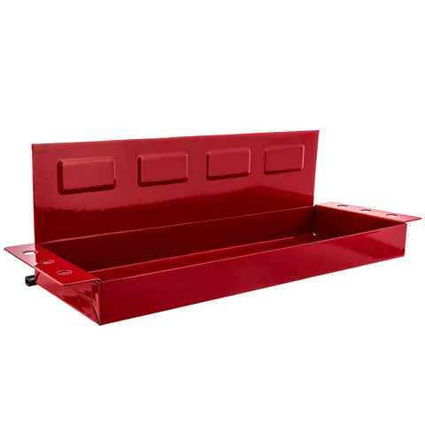 Red 12 Inch Magnetic Tool Tray Shelf For Metal Surfaces, Heavy Duty Tool Organizer for garage, workshop, with four strong magnets