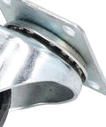 Close-up of Heavy Duty 3 Inch Swivel Caster Wheel with solid cast iron, showing dual bearings and mounting plate for trolley cart use.