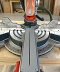 12-inch miter saw setup with zero clearance insert for 12 inch miter saws with dust collection throat plate and dust guide