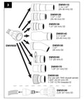 Diagram showing various adapter sizes for the Universal 1-1/4 Inch Dust Collection Quick Connector Adapter For Vacuum Hoses.