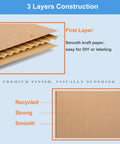 Diagram of Shipping Boxes 17x11x3 Inches, 20 Pack Corrugated Cardboard Mailing Boxes, Kraft Brown Heavy Duty 3 Layer Mailers showing layers