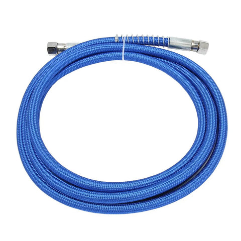 Silicone Steam Hose High Temperature Flexible And Durable 9.8 Feet Blue For Steam Irons And Home Appliances Built To Handle Heavy Duty Steam Cleaning And Laundry Tasks, coiled view.