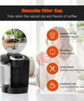 Woman using Keurig Compatible Reusable Coffee Filters 3 Pack For K60 And K65 Series, Brew Coffee Or Tea, Gray Replacement Filters.