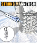 Badass Carbide Tire Studs With Snap On Tool 50 Pack Anti Skid Snow Spikes For Winter Wheels Car Truck Suv Bike Crush The Black Ice For Rock Solid Grip All Season Long installation tool securing tire spikes on winter tire.