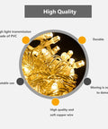 Extra Long 181 Foot 500 LED Christmas String Lights Indoor Outdoor With Clear Wire Warm White 8 Modes Plug In Fairy Lights