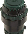Close-up view of Six Pattern Gear Drive Sprinkler With H2O Six Technology featuring adjustable 25 to 360 degree spray settings.