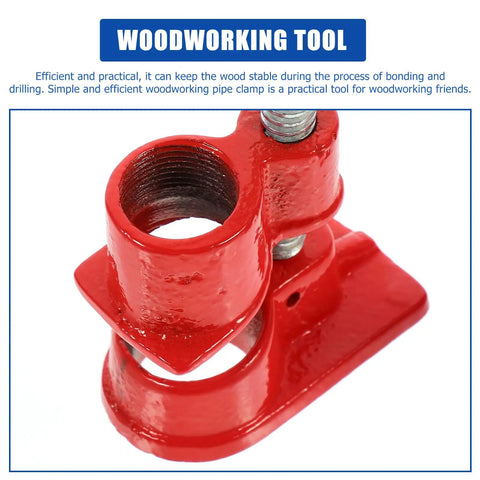 Lightweight Half Inch Pipe Clamp With Quick Release Go-To Handy Tool For Woodworking And Gluing Projects, Red Carpenter Clamp