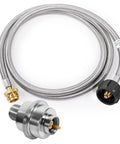 Six Foot Propane Heater Hose With High Efficiency Fuel Filter For Portable Heaters Compatible With Buddy Style Units And Five To Forty Pound Propane Tanks Detachable Filter Stainless Steel Construction