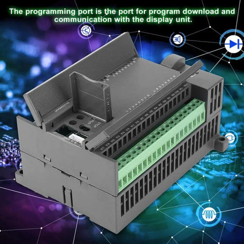 4 Way DC 24V Logic Controller PLC Industrial Control Board FX1N-32MT with download port, industrial-grade MCU, and strong interference resistance.