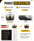 Image showing dimensions and specifications of 200 Pieces Quick Connect Wire Terminals for Wiring Job Double Push in Plugs.