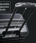 Samsonite Omni 2 hardside luggage close-up of adjustable ergonomic handle in Lagoon Blue