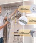 Hanging Vacuum Storage Bags Space Saver For Clothing Suits And Jackets, Closet Organizer Travel Set Of 4 in a closet